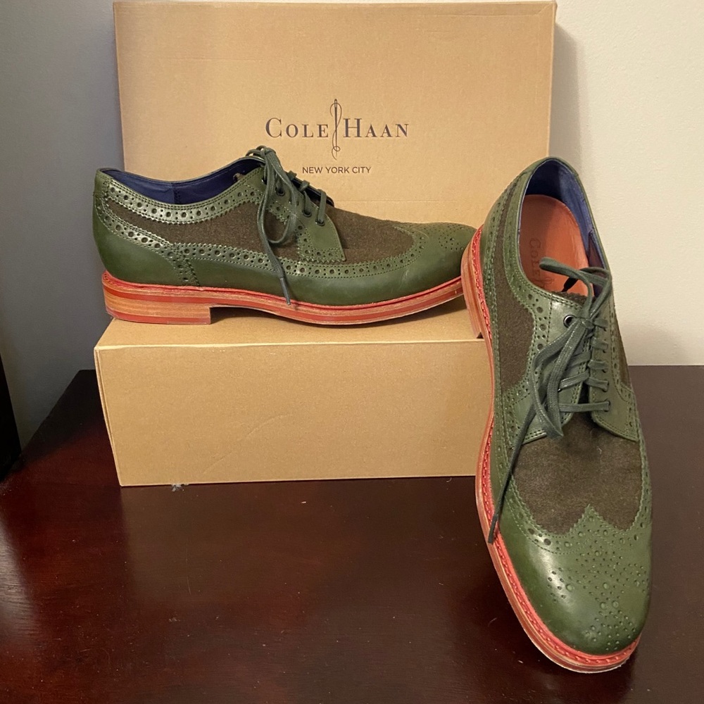 Cole Haan Green and Brown Oxfords